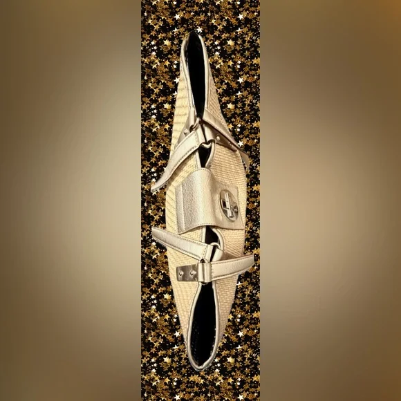 Kate Spade Gold Leather Turn Lock Straw Bag Nice Preowned Cond Very Good Size - Picture 7 of 14